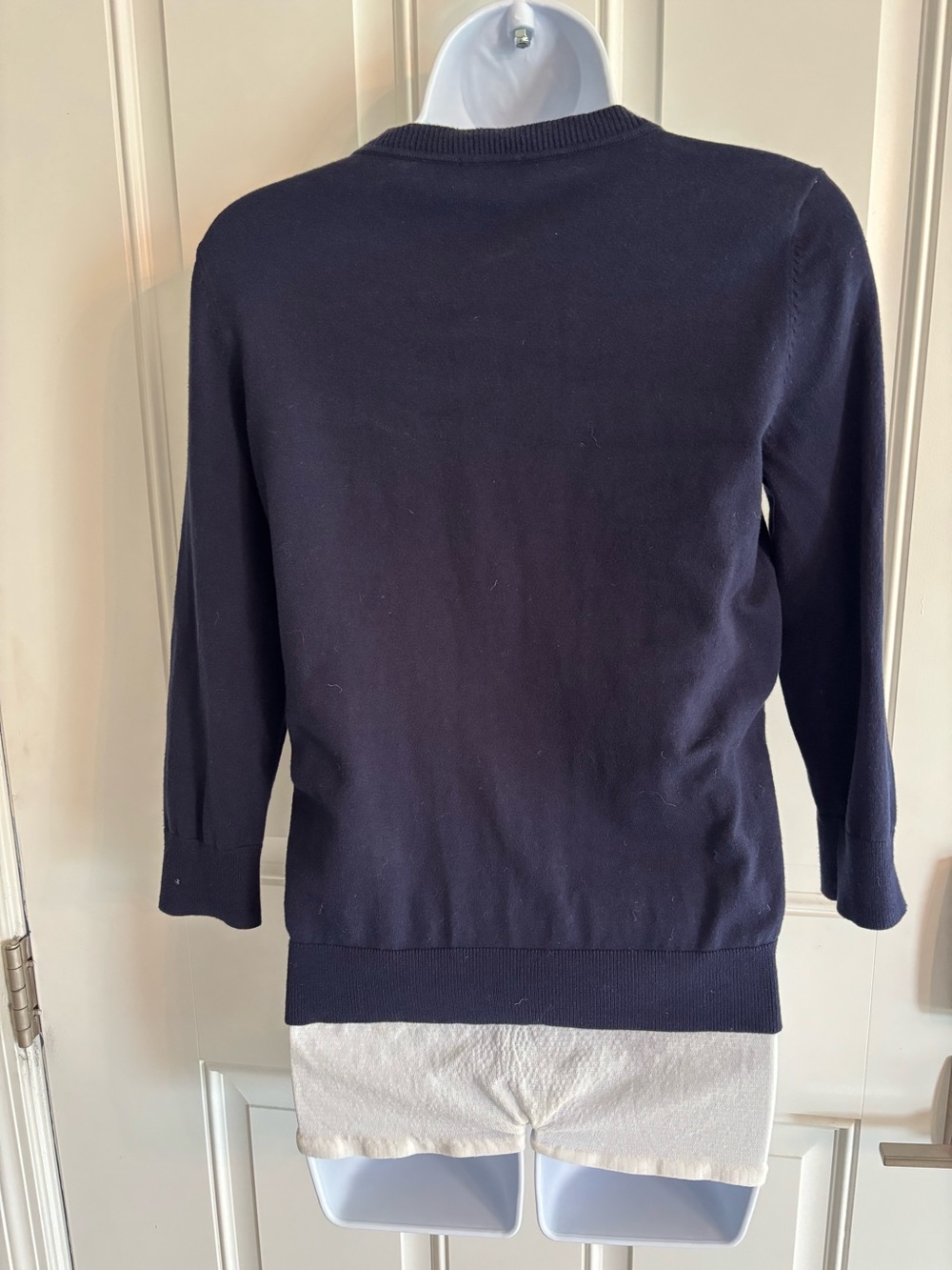 Talbots Navy Button-Up Cotton-Blend Cardigan - Picture 3 of 4
